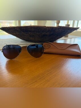 Ray-Ban Sunglasses RB3025 Grey Frame Purple Pink Lens Aviator. Gently used!